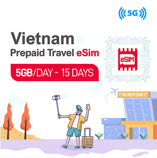 eSIM Travel Prepaid Vietnam – 15 Days